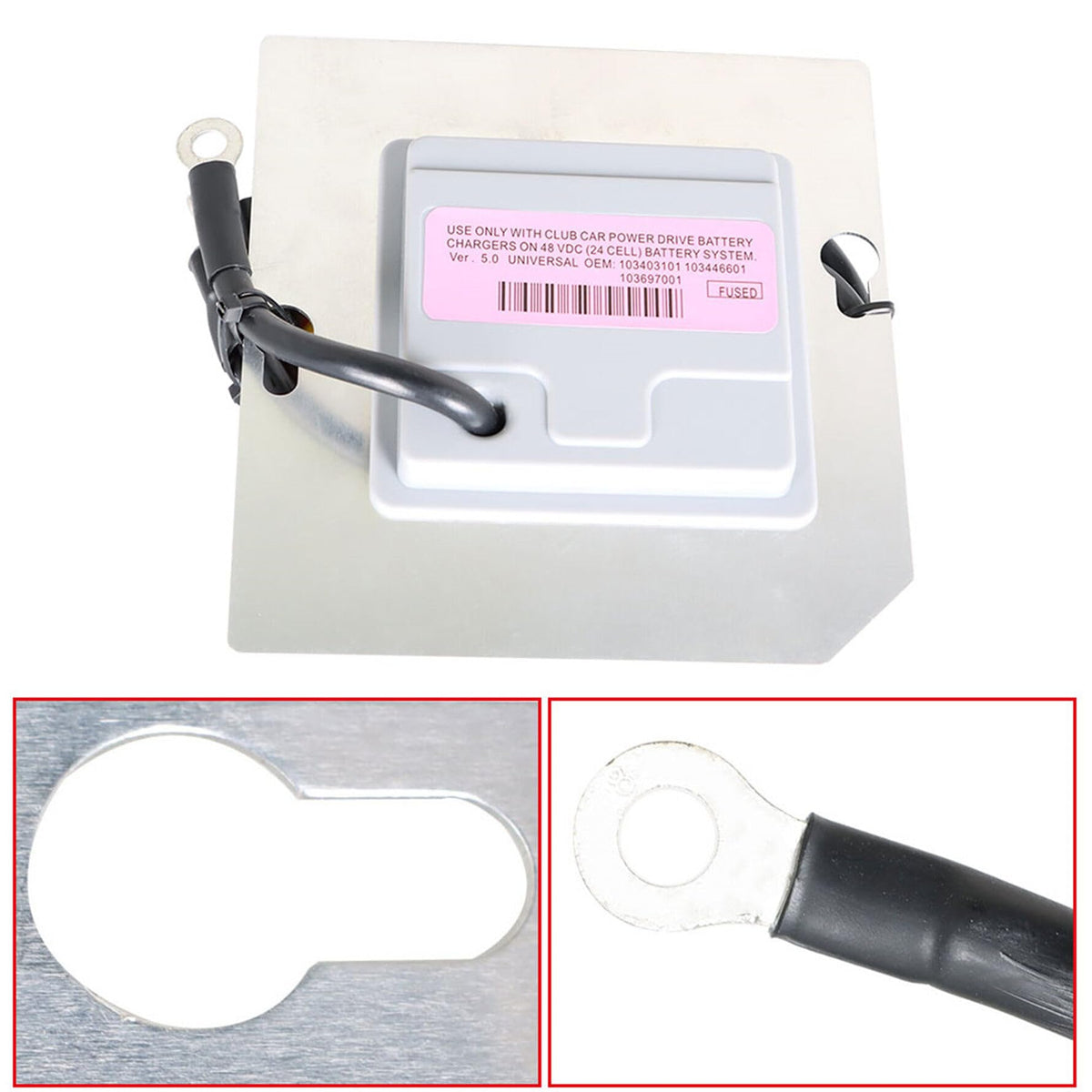 Munirater product-in-use on Club Car Precedent suggests practical compatibility during maintenance.