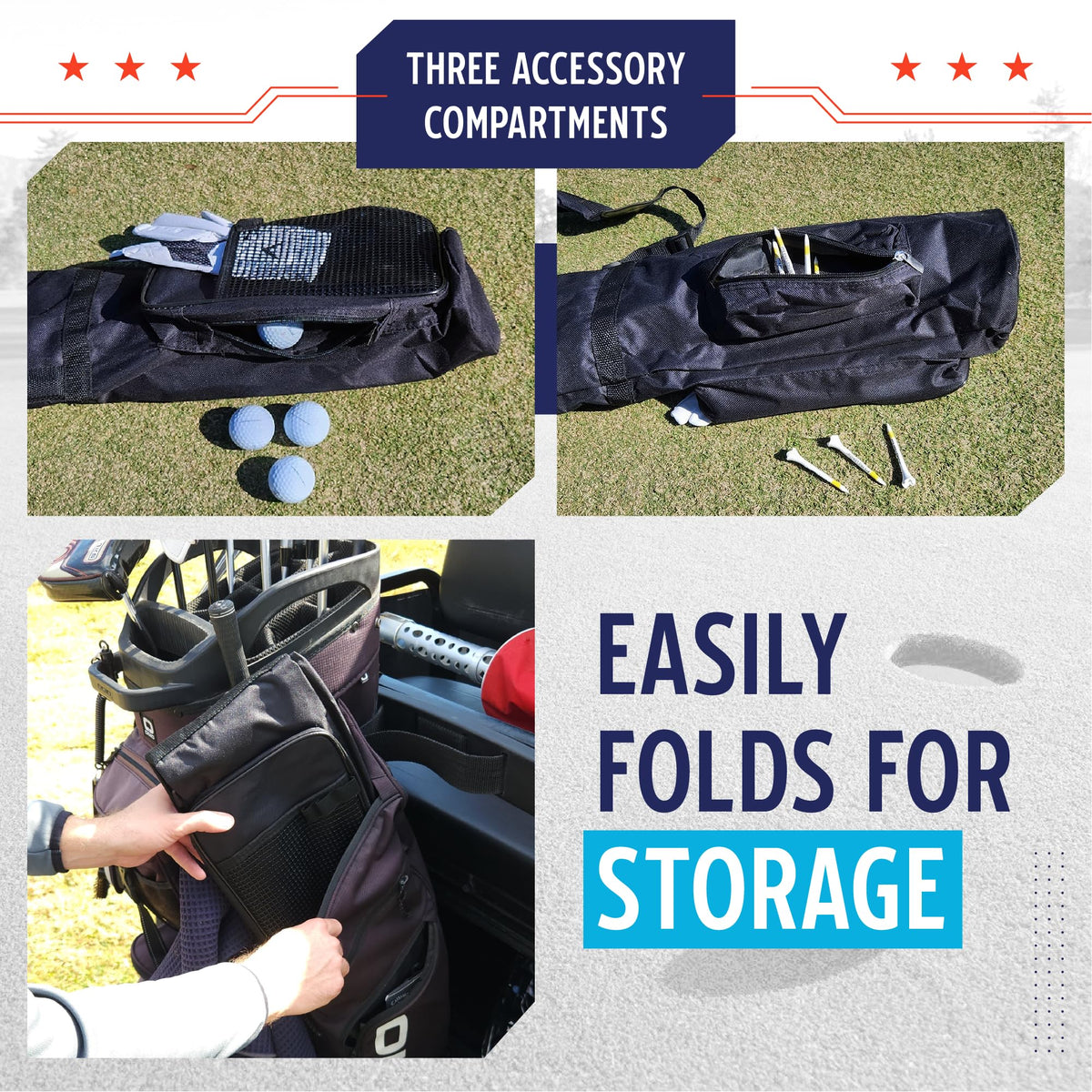 Murray Sporting Goods Golf Sunday Bag with side pockets for accessories
