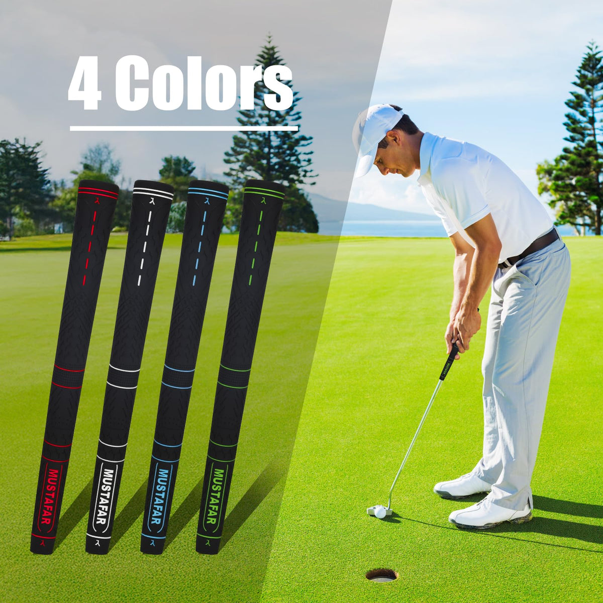 MUSTAFAR 70g grip weight boosts swing balance and control.