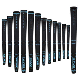 MUSTAFAR premium rubber midsize golf grips blue pack shot for stable swings in any condition