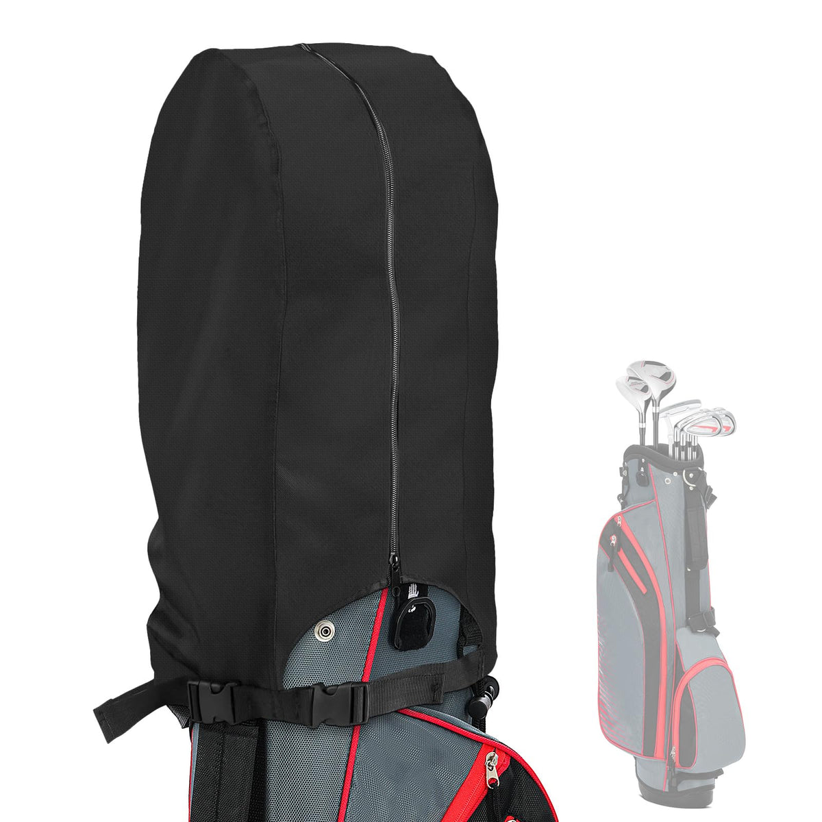 Mutushi golf bag rain cover with snap bottom for secure closure