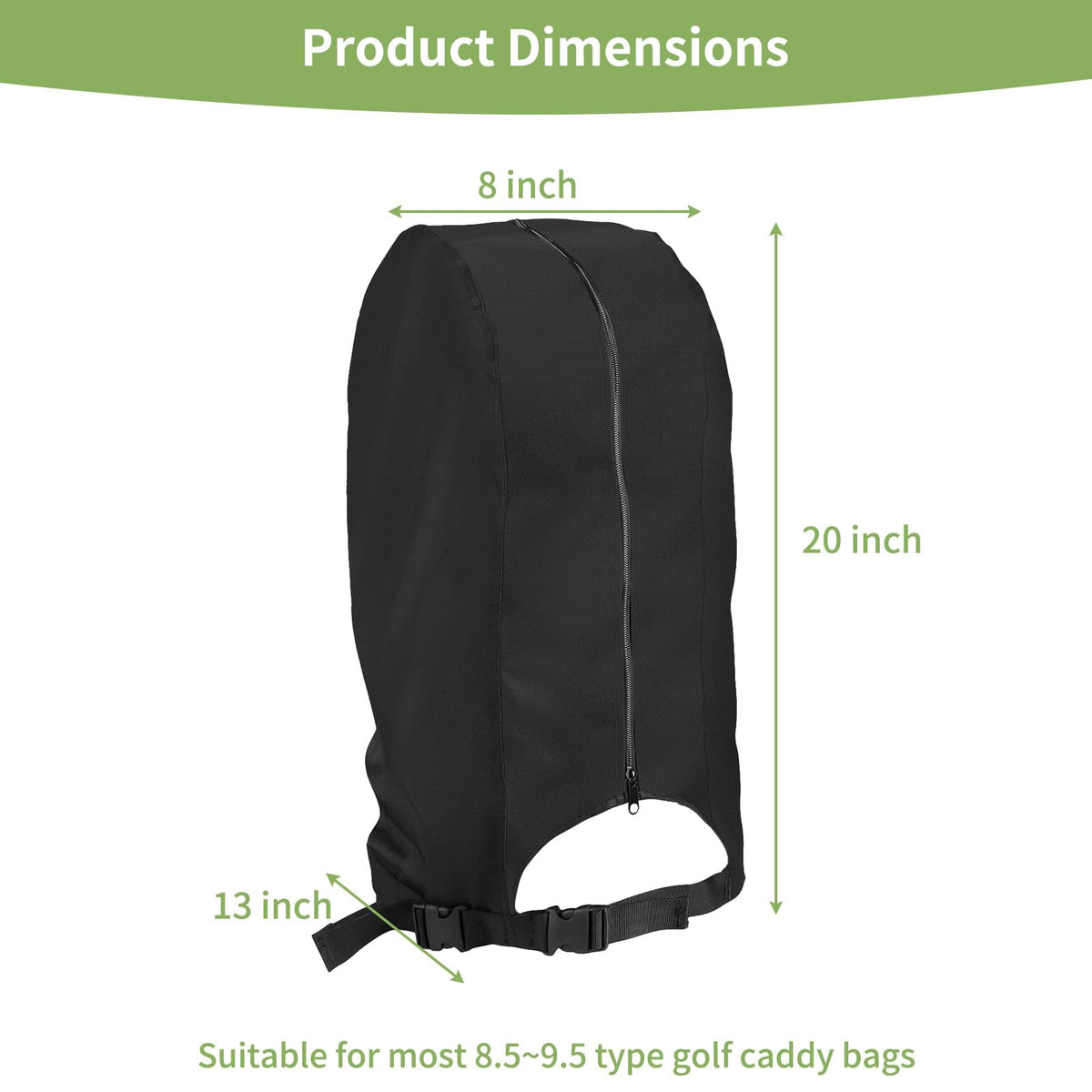 Mutushi universal-fit rain cover designed for 8.5–9.5 bags