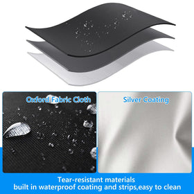 MUTUSHI waterproof cover with silver-coated fabric shields from sun