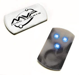 MVP Disc Golf Tri-Lite lights showing multiple color options for visibility.