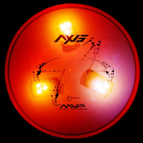 MVP Disc Golf Tri-Lite auto-cycle feature boosts visibility during night practice.