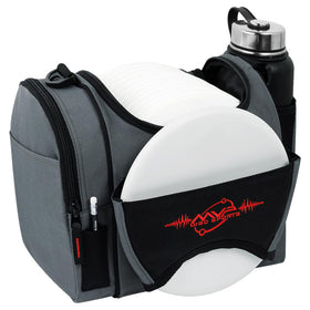 MVP Beaker bag front pocket with putters for easy access during rounds