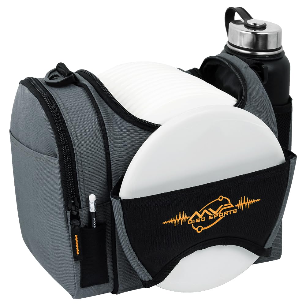 MVP Beaker bag front view in bright orange showing compact, easy access for discs
