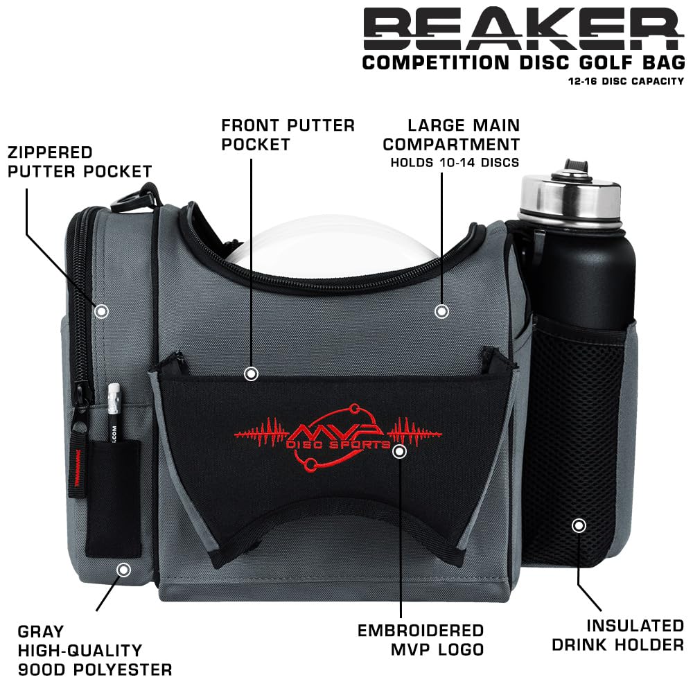 MVP Beaker bag main compartment showing organized space for discs