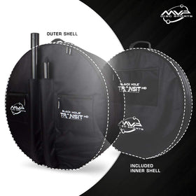 MVP Disc Sports Black Hole HD Transit Bag with protective compartments guarding baskets during travel.