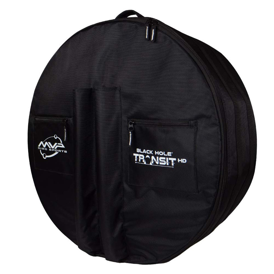 MVP Disc Sports Black Hole HD Transit Bag shows durable 1680D fabric for heavy-duty transport.