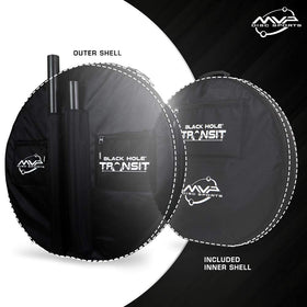 MVP Disc Sports Black Hole Lite 24-Chain Basket chains-closeup emphasizes catching precision in drills