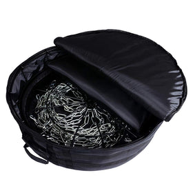 MVP Disc Sports Black Hole Lite 24-Chain Basket folded-stowed illustrates compact storage