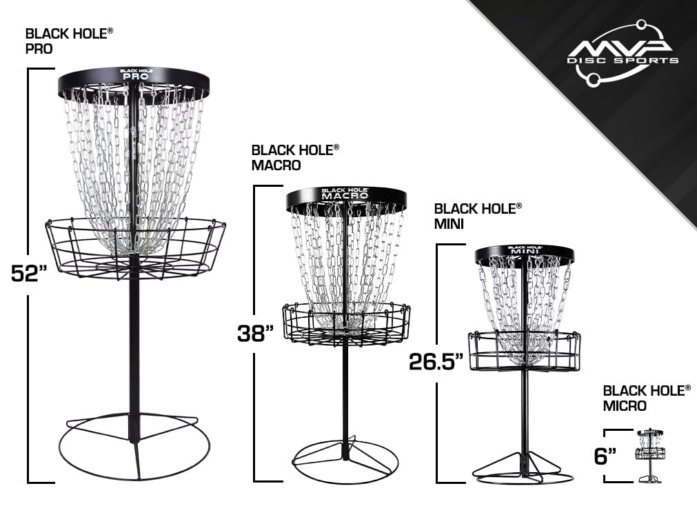 38-inch Black Hole Macro Mini Basket mounted for indoor outdoor practice