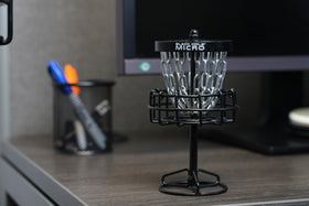 MVP Disc Sports Black Hole Micro Disc Basket 12 micro chains closeup highlights durable chains.