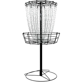 MVP Disc Sports Black Hole Practice Basket during assembly for fast setup and quick practice.