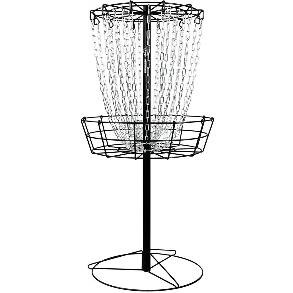 MVP Disc Sports Black Hole Practice Basket during assembly for fast setup and quick practice.