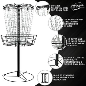 MVP Disc Sports Black Hole Practice Basket collapsed for easy portable transport.