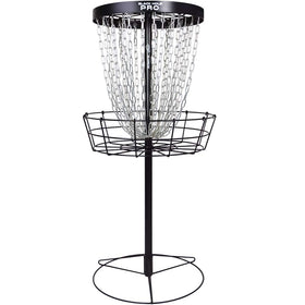 MVP Black Hole Pro 24-chain basket base ensures stable backyard practice.