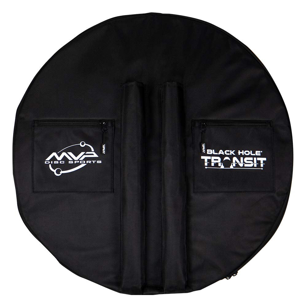 MVP Disc Sports Black Hole Transit Bag with rugged 1680D polyester for durable transport.