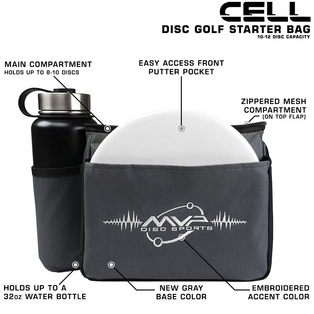 Main compartment holds 8–10 discs for quick access during play.