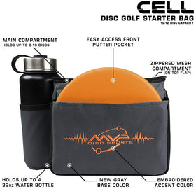 MVP Cell Disc Golf Bag side view, lightweight and easy to carry.