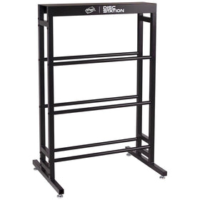 MVP Disc Sports Disc Station sturdy all-metal construction supports heavy disc collections securely.