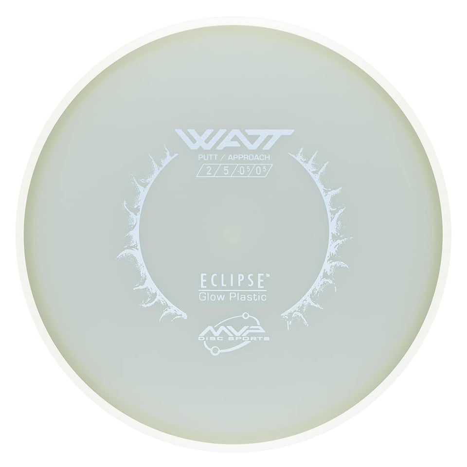 MVP Eclipse Glow 2.0 Watt putter front view showing deep profile and glow visibility.