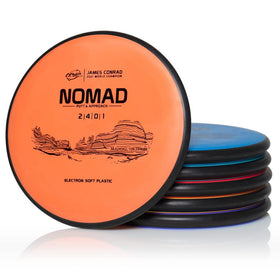 MVP Electron Nomad Soft James Conrad edition putter in hand for precise short-range putts.