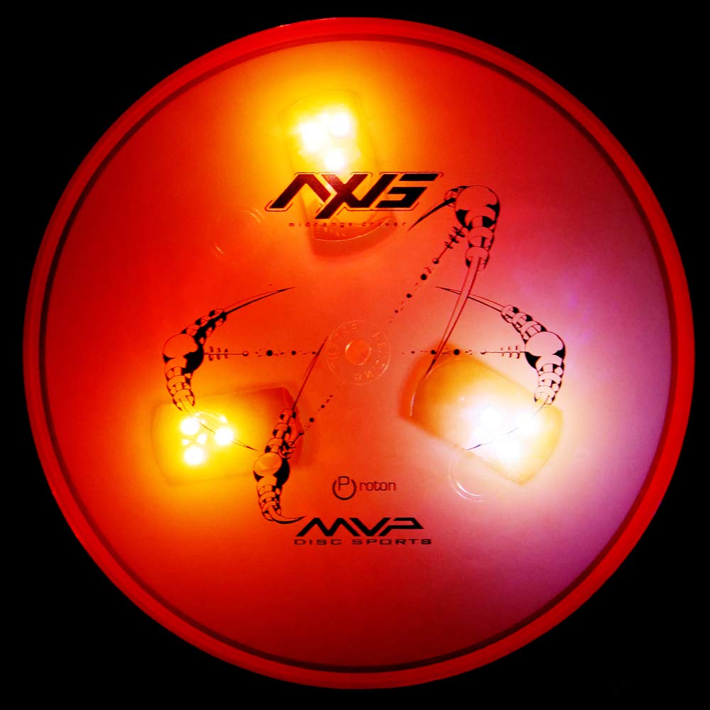 MVP Disc Sports Tri-Lite auto cycle colors offer dynamic illumination for rounds