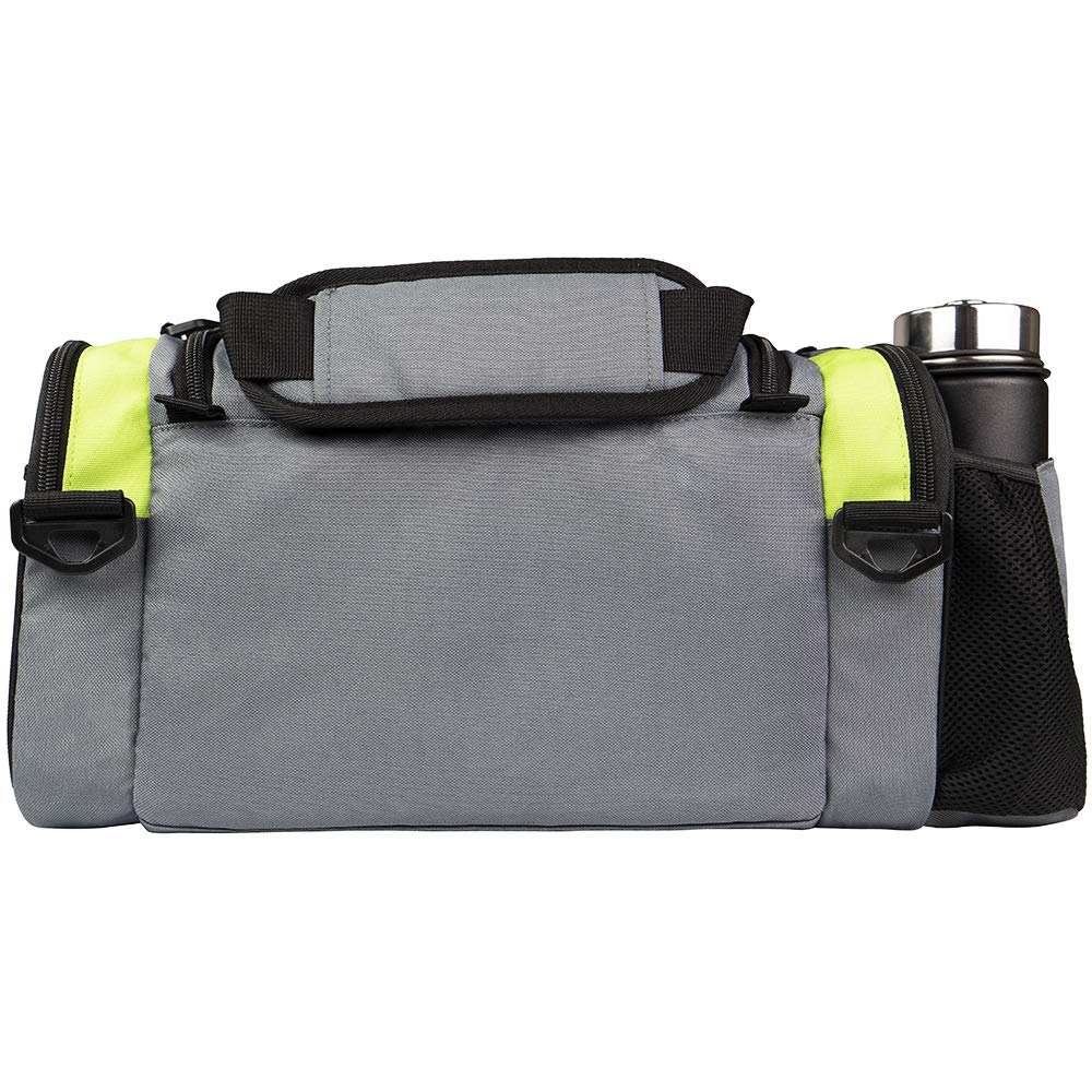 MVP Nucleus lime bag, rigid hard shell bottom protects gear during transport
