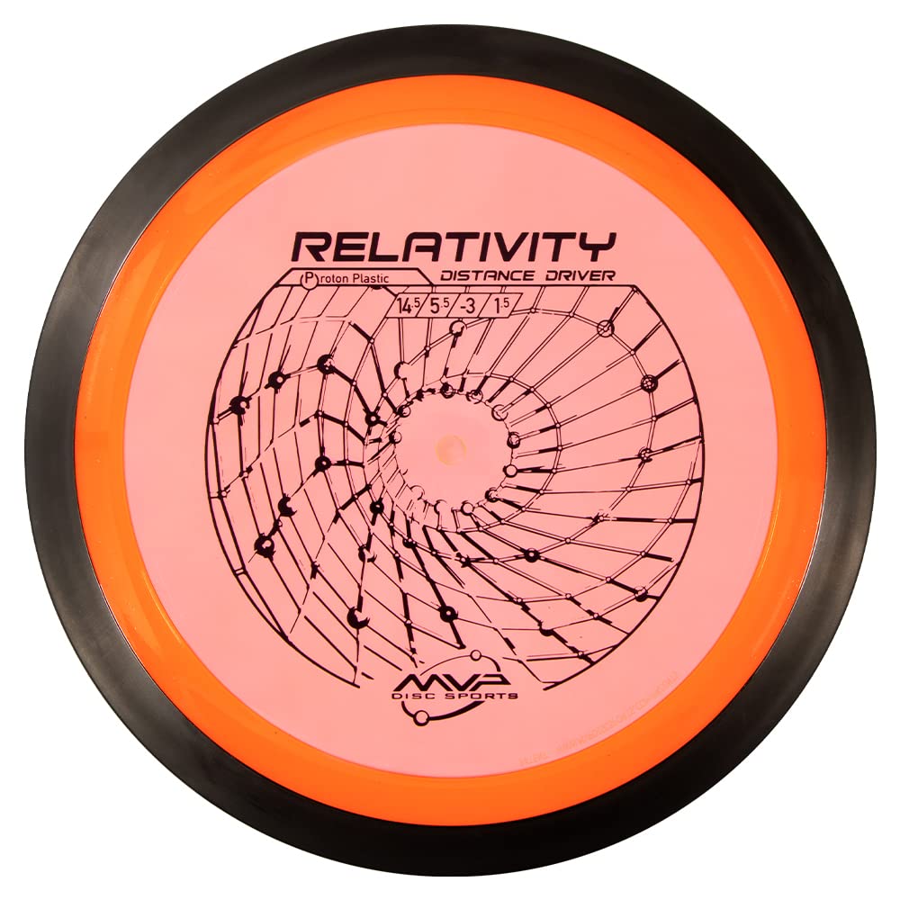 Relativity arc flight in Proton plastic, smooth glide and controlled finish.