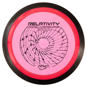 MVP Relativity front view in Proton plastic, optimized for distance throws.