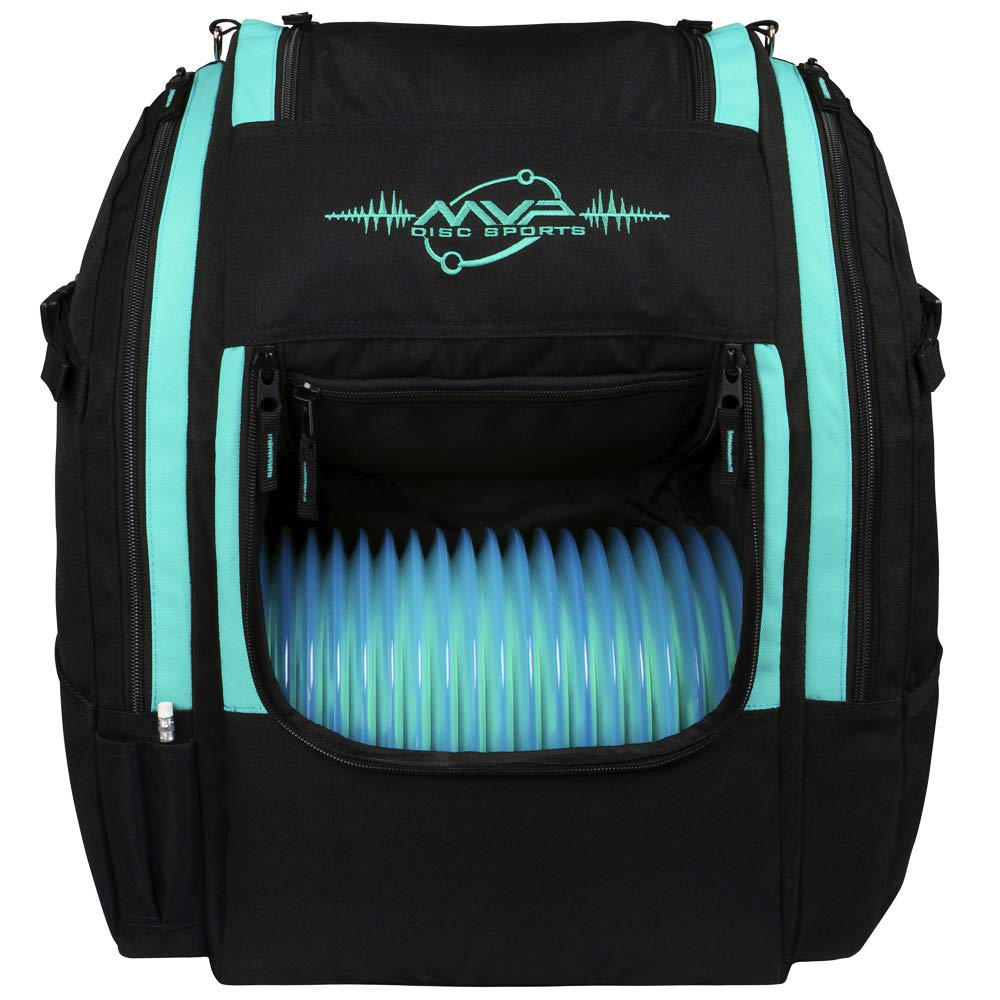 MVP Disc Sports Voyager Lite backpack front view showing spacious disc storage