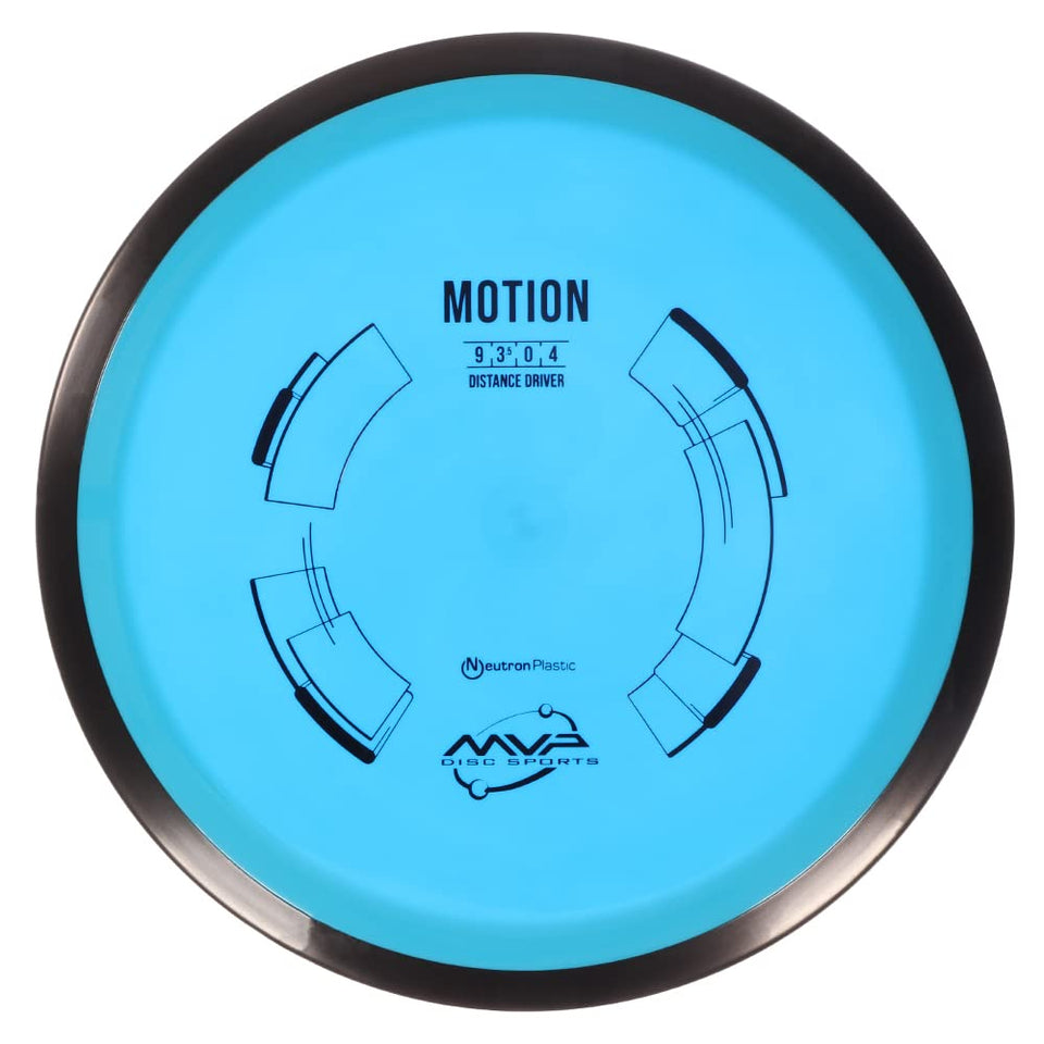 MVP Neutron Motion disc in hand, showing versatile distance flight for all throwers