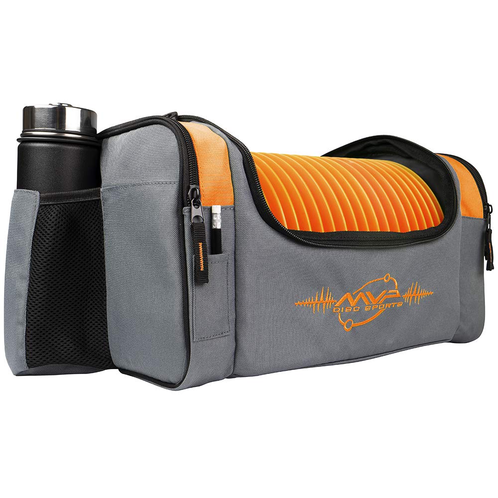 MVP Disc Sports Nucleus orange side pocket keeps accessories organized on course