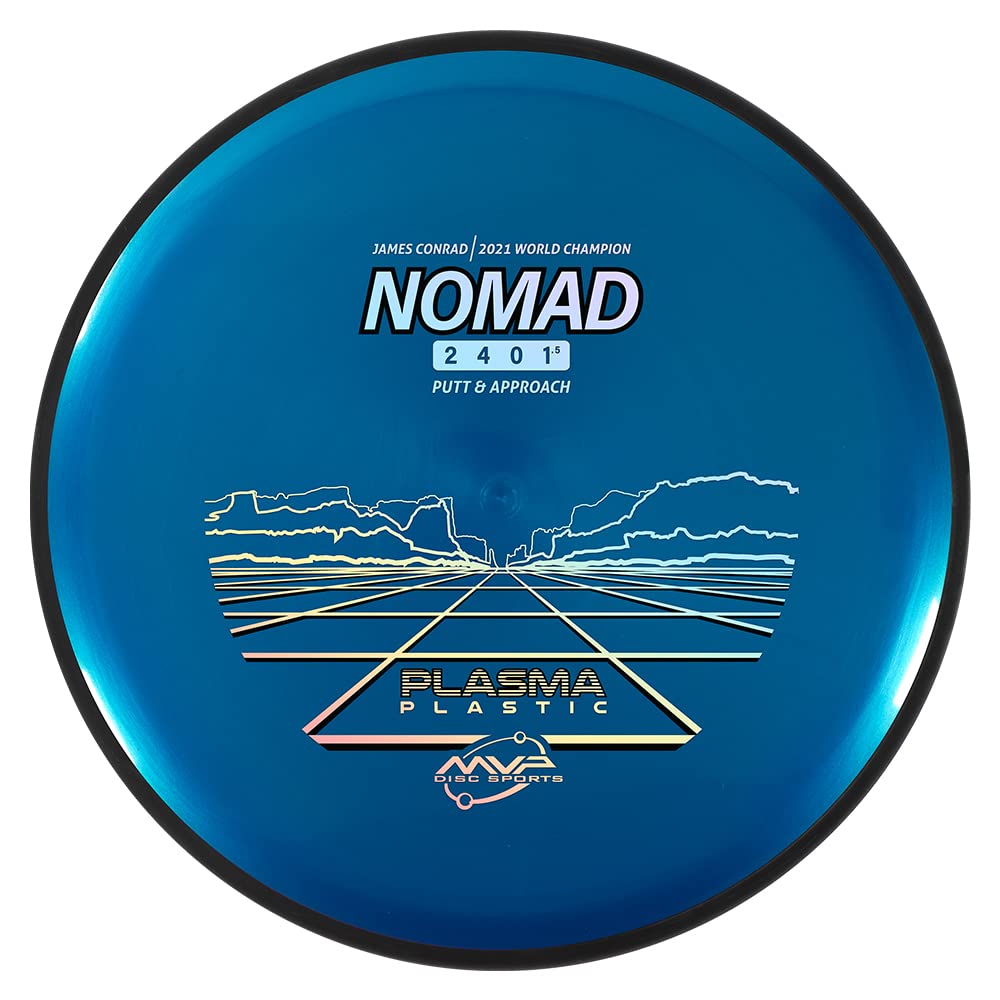 MVP Plasma Nomad James Conrad putter front view with pearlescent finish and grip.