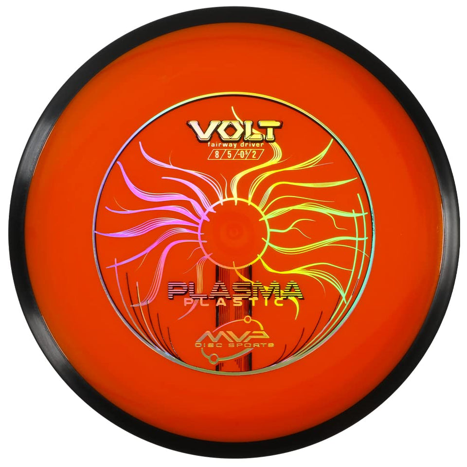 MVP Plasma Volt in flight delivering a long straight fairway path.