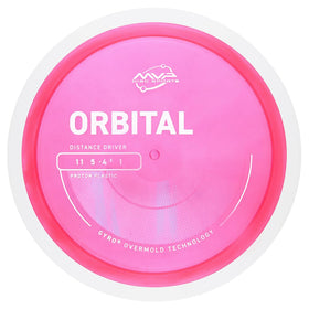 MVP Proton Orbital front view ready for straight distance throws.