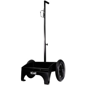 MVP Rover Cart black wheels with durable no-flat tires for versatile terrain on the course.