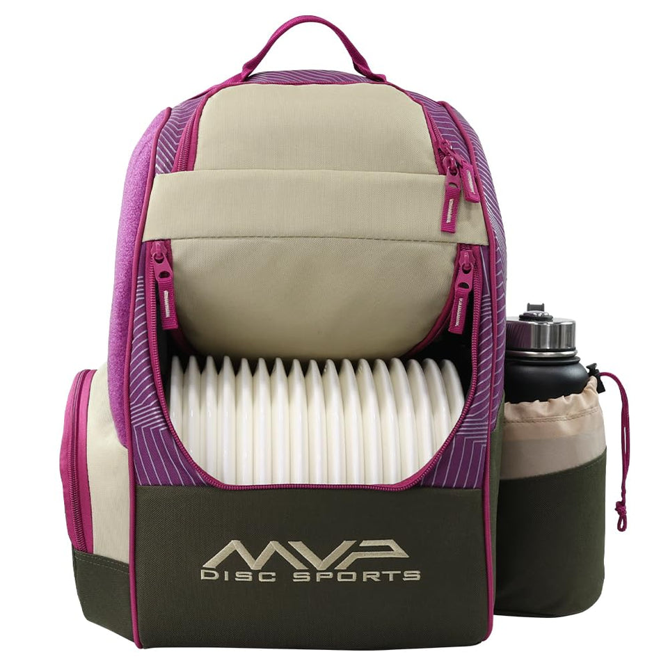 MVP Shuttle Backpack main compartment shows ample disc storage for all rounds.