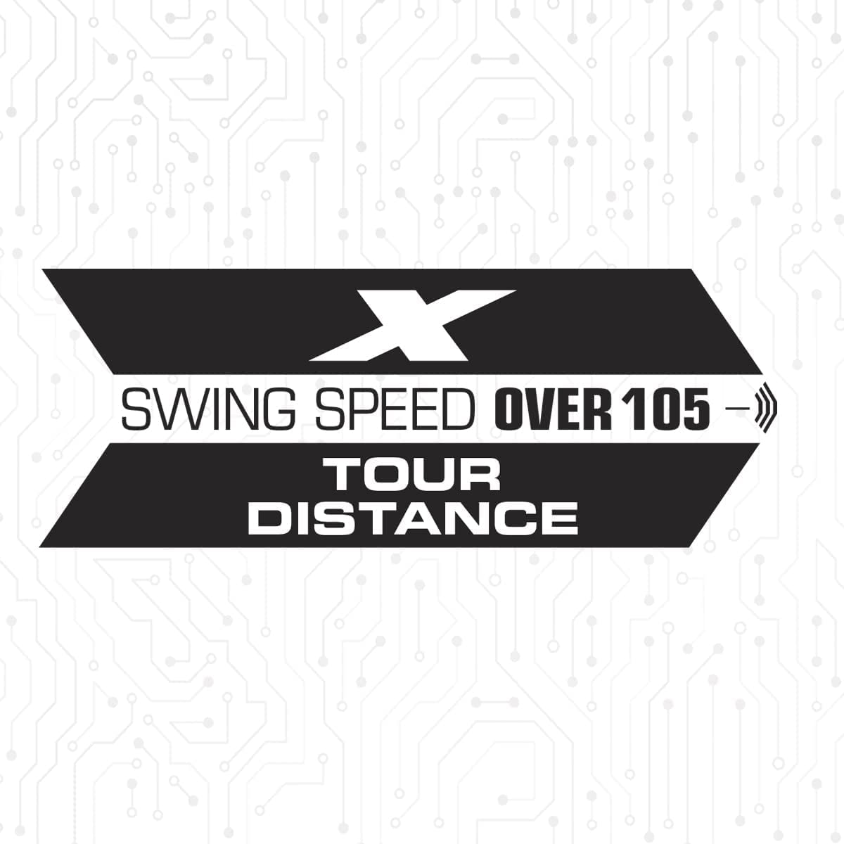 MX Seven Bridgestone Tour B X white ball finish aids easy tracking.
