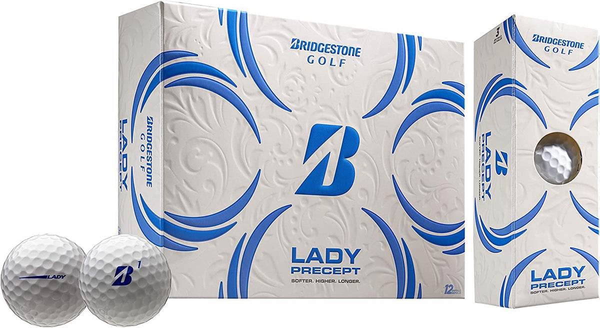 MX Seven Bridgstone Lady Precept White golf balls offering distance and greenside control.