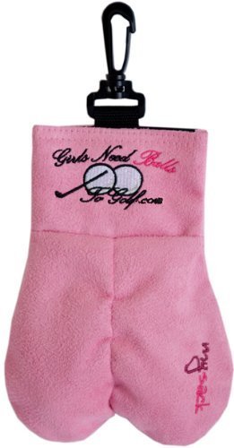 MY SACK golf ball storage pouch for women with pink clip-on design keeps balls organized on the cart