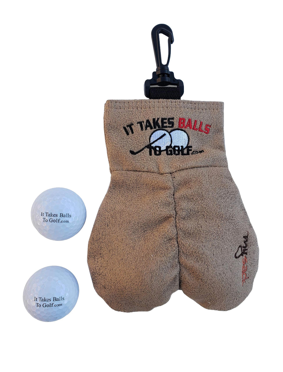 MY SACK premium golf ball storage bag closeup, durable ultra-suede finish.