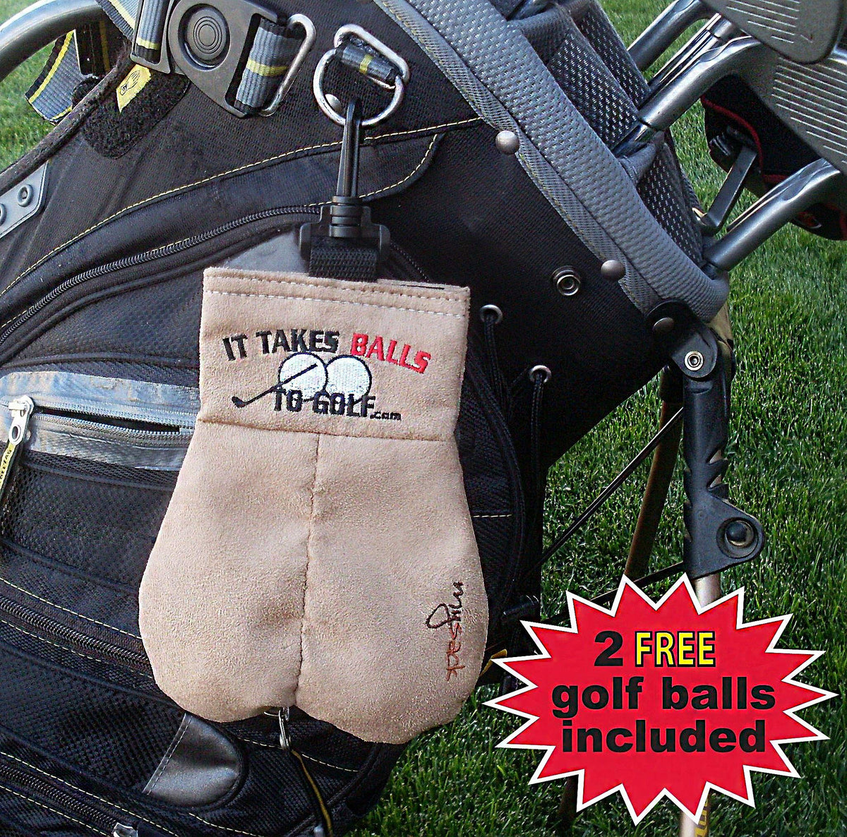 MY SACK premium golf ball storage bag holds 6 balls for organized, lightweight carry.