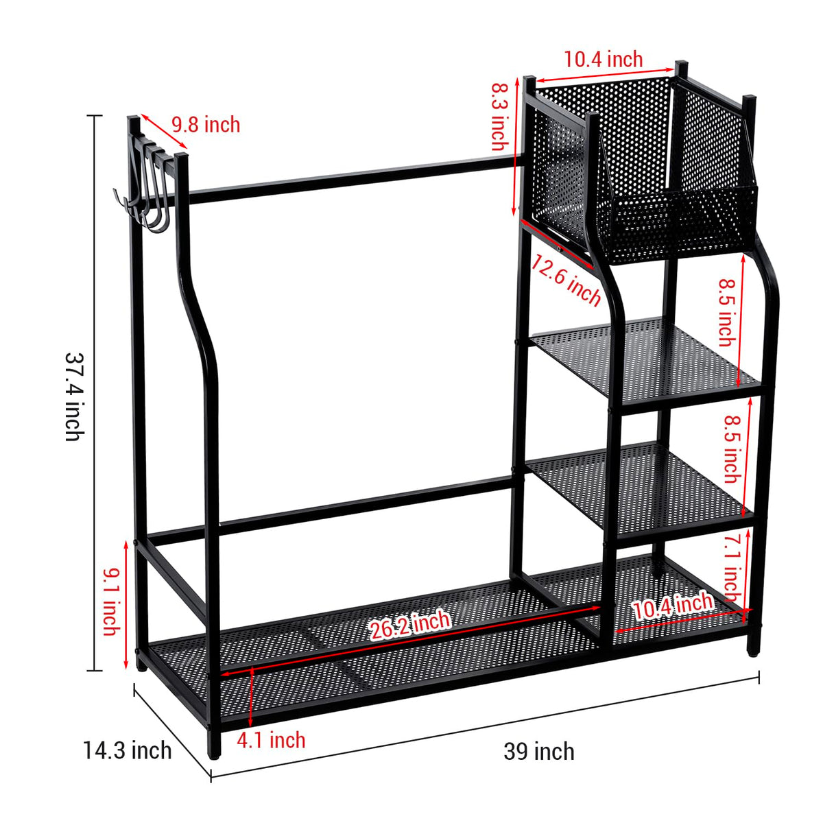 MyGift compact stand fits small garages and storage rooms