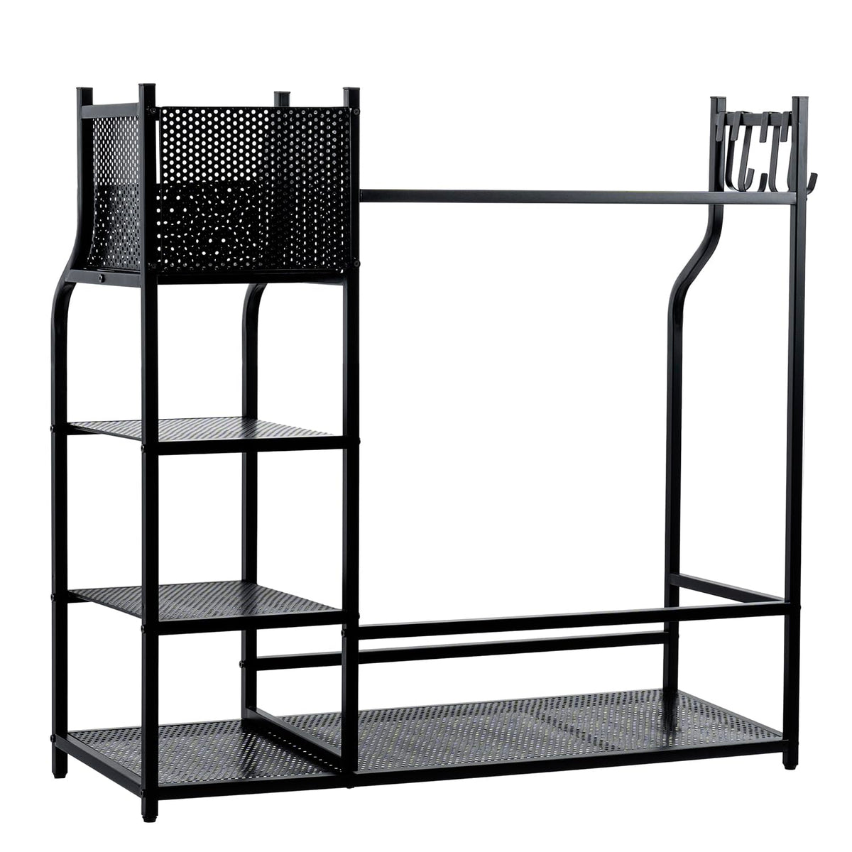 MyGift black metal mesh panels highlight a durable, industrial design