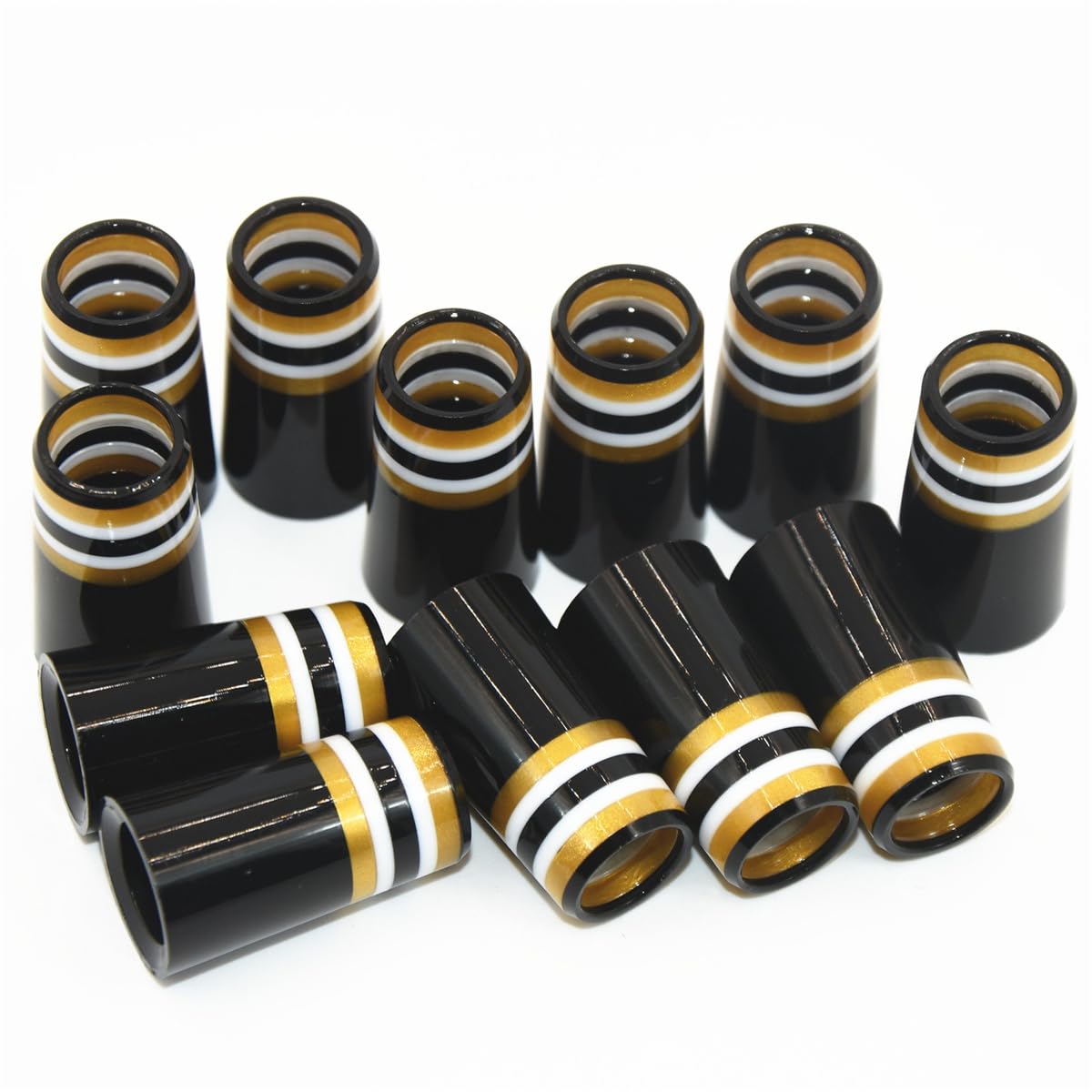 Premium striped ferrules elevate club aesthetics and perceived quality on contact.