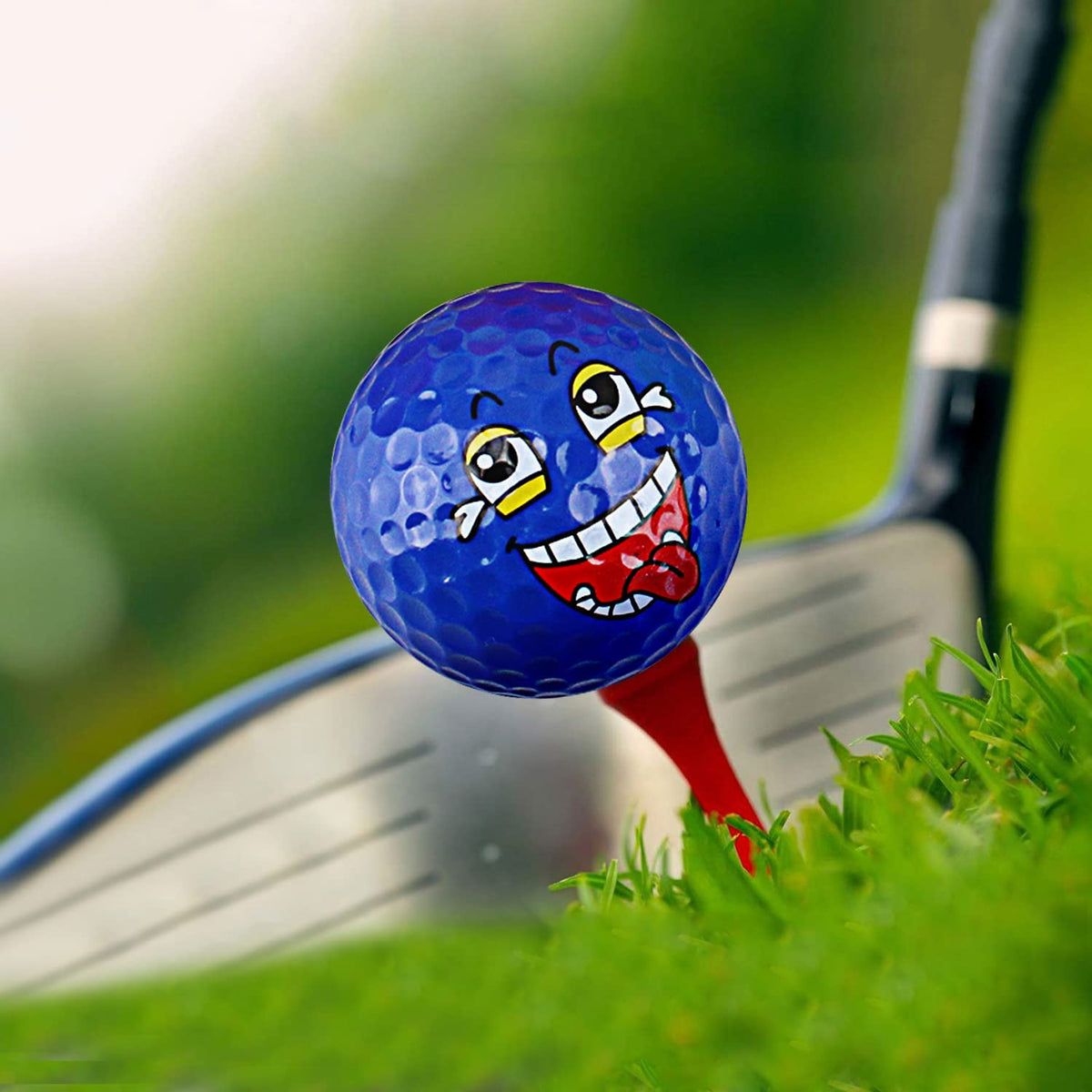 MYKUJA funny golf balls red face for practice and fun