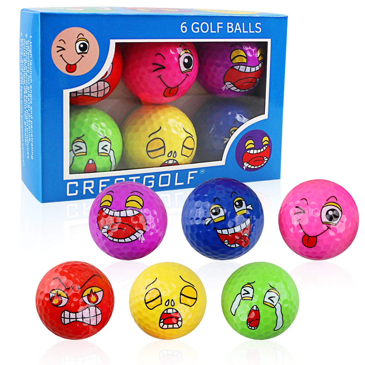 MYKUJA funny golf balls yellow face for practice and fun